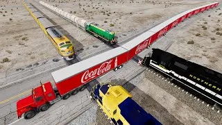 Thumbnail: Long Giant Truck Accidents on Rail and Train is Coming #136 | BeamNG Drive