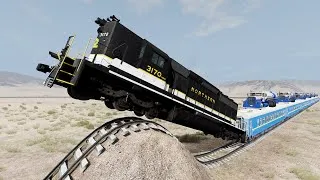 Thumbnail: Trains Vs Bulged Rail #52 - Beamng.Drive