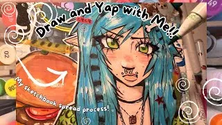 Thumbnail: Make a Sketchbook Page with me! 🌀♥️ #art #sketchbook #drawingtutorial #viral #drawing 