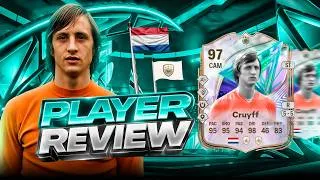 Thumbnail: 97 GREATS OF THE GAME ICON CRUYFF SBC PLAYER REVIEW - EA FC 26 ULTIMATE TEAM