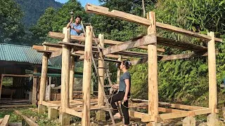 Thumbnail: Husband and wife working together | Wooden house frame completed - Dang Thi Mui