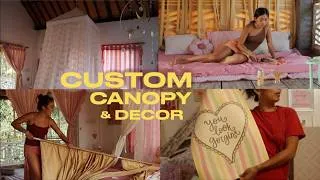 Thumbnail: making custom home decor in bali 🎀 | sourcing fabric, curtains, canopy !