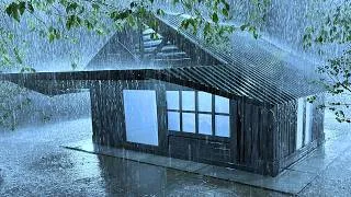 Thumbnail: Peaceful Sleep Remedy with Lashing Rain & explosive Thunder on Zinc Roof in Quiet Forest at Night