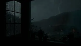Thumbnail: Rainy Village Outside the Window | Heavy Rain and Distant Thunder for Deep Sleep & Relaxation