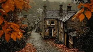 Thumbnail: Autumn Rain along the Streets of an Old British Village | Dark Academia Playlist & Melancholic Piano