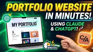Thumbnail: I Built a Portfolio Website in 1:30 Minutes using Claude & ChatGPT! 🤯