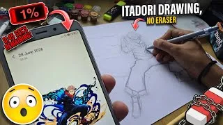 Thumbnail: 🔋​1% Battery & NO Eraser Itadori Drawing !