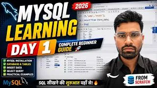Thumbnail: 💻 MySQL Day 1 | Complete Beginner Guide to MySQL in 2026 | Learn SQL from Scratch