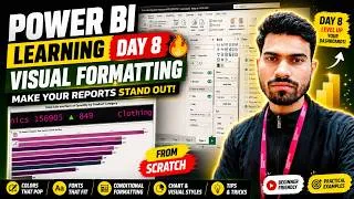 Thumbnail: 🔥 Power BI Day 8 | How to Make Your Dashboard Professional and Attractive? | Visual Formatting 2026