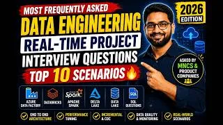 Thumbnail: Top 10 Most Frequently Asked Data Engineering Real-Time Project Interview Questions | 2026