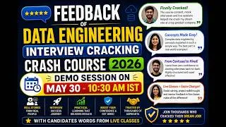 Thumbnail: Data Engineering Interview Cracking Crash Course 2026 Reviews | Live Feedback by Real Students