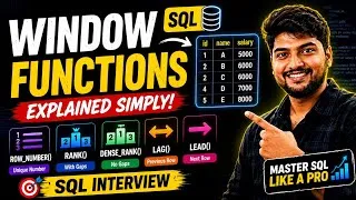 Thumbnail: SQL Window Functions Explained Simply | ROW_NUMBER vs RANK vs DENSE_RANK