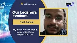 Thumbnail: Real Student Feedback | Learn Data Science with 100% Confidence at Dataisgood Institute