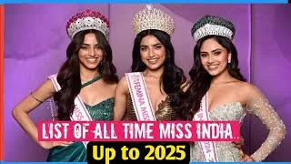 Thumbnail: Miss India 2025 । List of all time Miss India । Miss universe । miss world #missindia