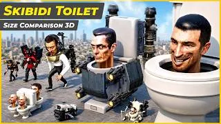 Thumbnail: Skibidi Toilet Size Comparison 3D | Smallest to Biggest Skibidi Toilets | 3D Animated Video