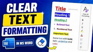 Thumbnail: How to Clear Text Formatting In MS Word