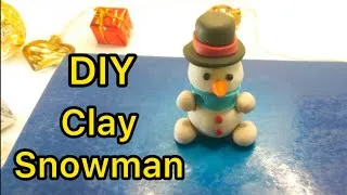 Thumbnail: How to make clay snowman ☃️// DIY clay snowman  ⛄ at home