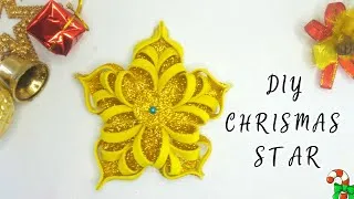 Thumbnail: How to make Christmas Star using glitter foam sheet // DIY Christmas Star 🌟🎄