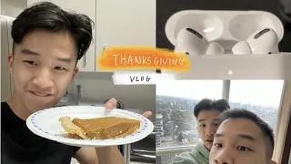 Thumbnail: A DAVID LIU THANKSGIVING VLOG — AirPod Pro Unboxing and A LOT of Pumpkin Pie
