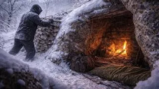 Thumbnail: When the Blizzard Hit… | Alone in the Frozen Wilderness | Winter Camping, Nature ASMR