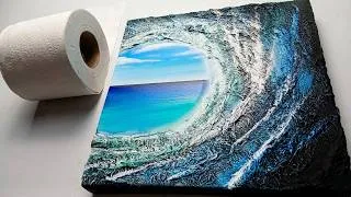 Thumbnail: How to paint a textured wave with toilet paper