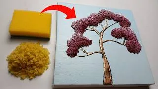 Thumbnail: Textured Tree Painting with Sponge