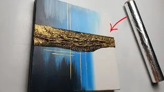 Thumbnail: New Textured Abstract Painting with Aluminum Foil