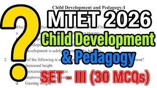 Thumbnail: MTET Lower Primary || Child Development & Pedagogy 2026 || #mtet 