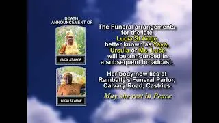 Thumbnail: Lucia St Ange ~ Short Obituary