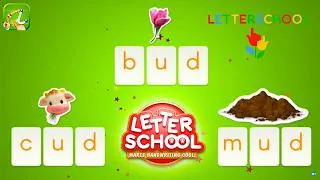 Thumbnail: CVC Words UB Family | bud cud mud Reading Lesson | LetterSchool Phonics For Kids