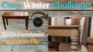 Thumbnail: Cozy Winter Challenge// Rustic Farmhouse Furniture Flip// ConsoleTable Makeover