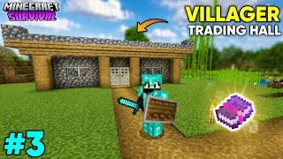 Thumbnail: Finally Built a Hall for Villagers! 🤩 | Minecraft PE Survival Series in Hindi | S2Ep-3