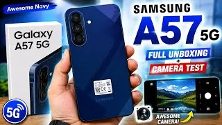 Thumbnail: Galaxy A57 5G Unboxing & Camera Review | Awesome Navy Color
