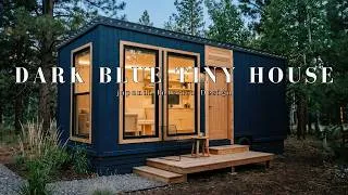 Thumbnail: Dark Blue Japandi Tiny House | Cozy Minimalist Small Home Design