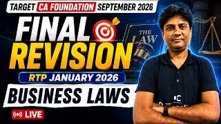 Thumbnail: Final Revision | RTP January 2026 | Business Laws | Target CA Foundation September 2026