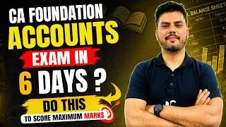 Thumbnail: CA Foundation Accounts Exam in 6 Days? Do THIS to Score Maximum Marks!