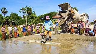 Thumbnail: New Village Concrete Road Construction Using Innovative Equipment and Modern Technology.