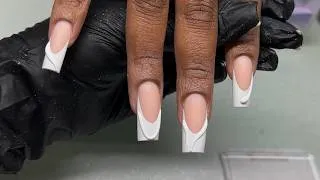 Thumbnail: 3D French Tip Acrylic Nails | Fill