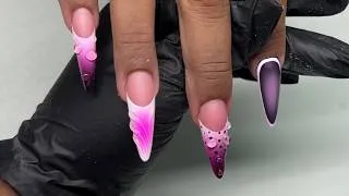 Thumbnail: French Gradient Ombre 3d Raindrop Acrylic Nails