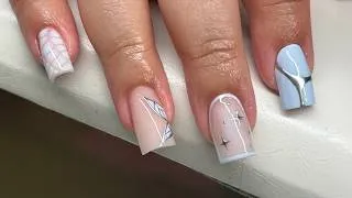 Thumbnail: Half Butterfly Metallic Abstract Nails