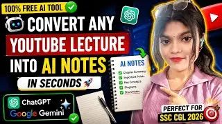 Thumbnail: Convert Any Lecture Into Handwritten Notes in Seconds (100% FREE AI Tool) 