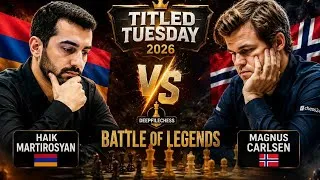 Thumbnail: ♟️ HAIk Martirosyan Vs MAGNUS Carlsen | Event : TITLED Tuesday,2026. @deepfilechess. #magnuscarlsen.
