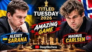 Thumbnail: ♟️ ALEXEY Sarana Vs MAGNUS Carlsen | Event : TITLED Tuesday,2026. @deepfilechess. #magnuscarlsen.