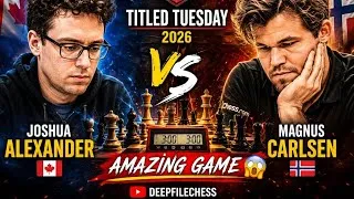 Thumbnail: ♟️ JOSHUA Aleksandr Vs #MAGNUS Carlsen | Event: TITLED Tuesday,2026. @deepfilechess.