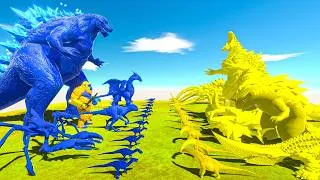 Thumbnail: Blue Team + Earth Blue Godzilla VS Godzilla Ultima + Yellow Team - Animal Revolt Battle Simulator