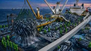 Thumbnail: Large-Scale Ocean Fishing | Giant Net Fishing Vessel Harvests Hundreds of Tons of Fish!