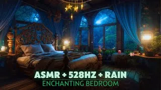 Thumbnail: ✨ ENCHANTING Bedroom 💤 ASMR Rain and Thunder Sounds + 528Hz Sleep Music | Cozy Fantasy Bedroom