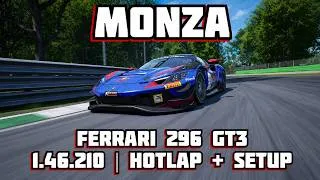 Thumbnail: ACC | FERRARI 296 GT3 | MONZA | HOTLAP + SETUP | 1.46.210 | v1.10
