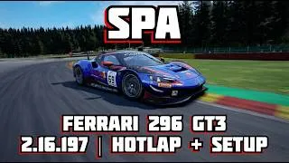 Thumbnail: ACC | FERRARI 296 GT3 | SPA | HOTLAP + SETUP | 2.16.197 | v1.10