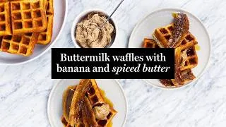 Thumbnail: Buttermilk waffles with banana and maple syrup recipe | 2026 delicious. Harvey Norman Produce Awards